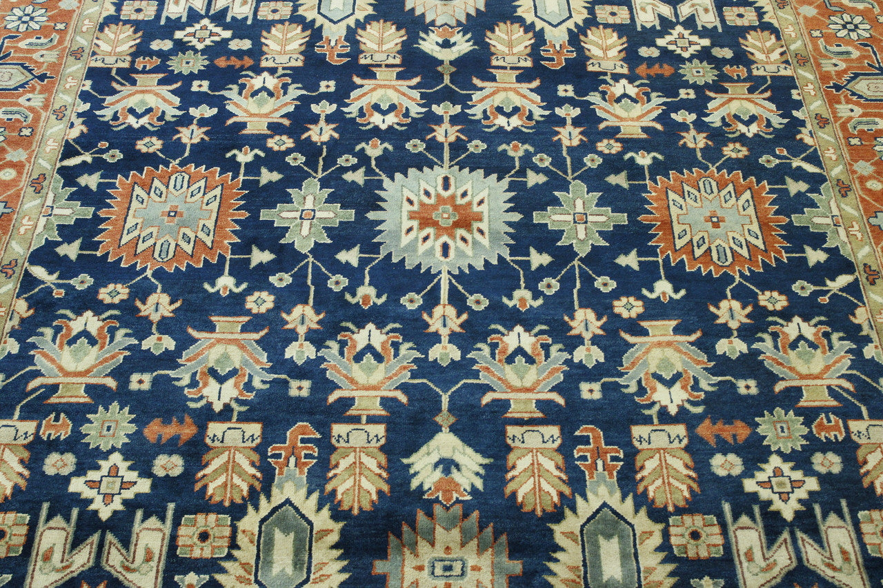 Full view of Tribal Heriz rug