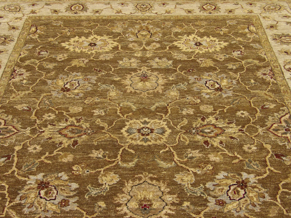 Chobie Oushak / Peshawar hand-knotted wool rug in Brown, 5'11" x 8'11", SKU W895