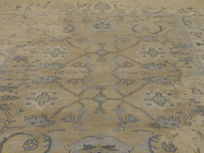 Back of Transitional Abstract Broken Design hand-knotted rug