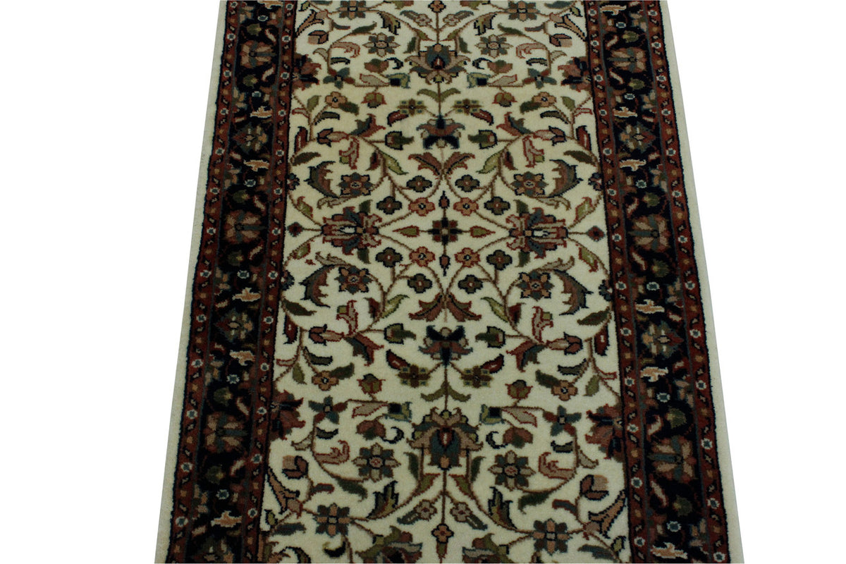 Back of Traditional Indo Kashan hand-knotted rug