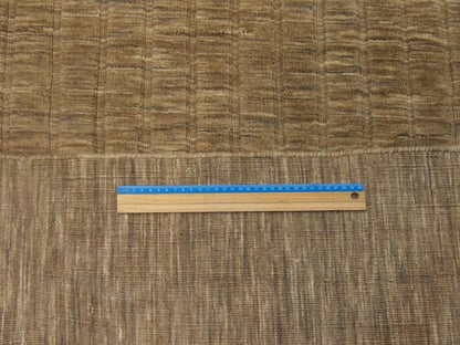 Brown Modern Loom-Knotted rug in room setting