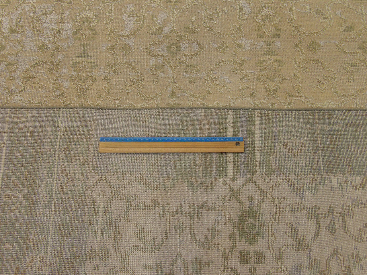 Green & Purple Vintage Erase Design Low Pile rug in room setting