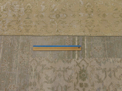 Green & Purple Vintage Erase Design Low Pile rug in room setting