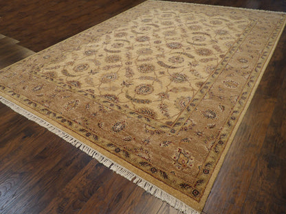 Ziegler Oushak / Peshawar hand-knotted wool rug in Brown, 9'1" x 12'3", SKU w256