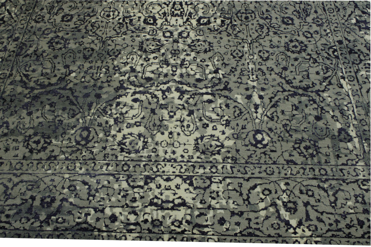 Full view of Transitional Abstract Broken Design rug