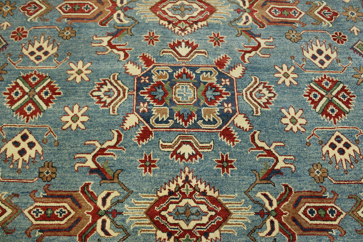 Back of Tribal Super Kazak hand-knotted rug