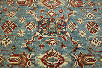 Back of Tribal Super Kazak hand-knotted rug