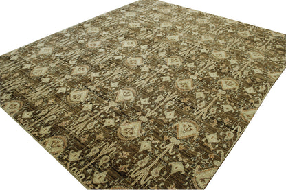 Close-up of wool pile, Brown & Gold rug