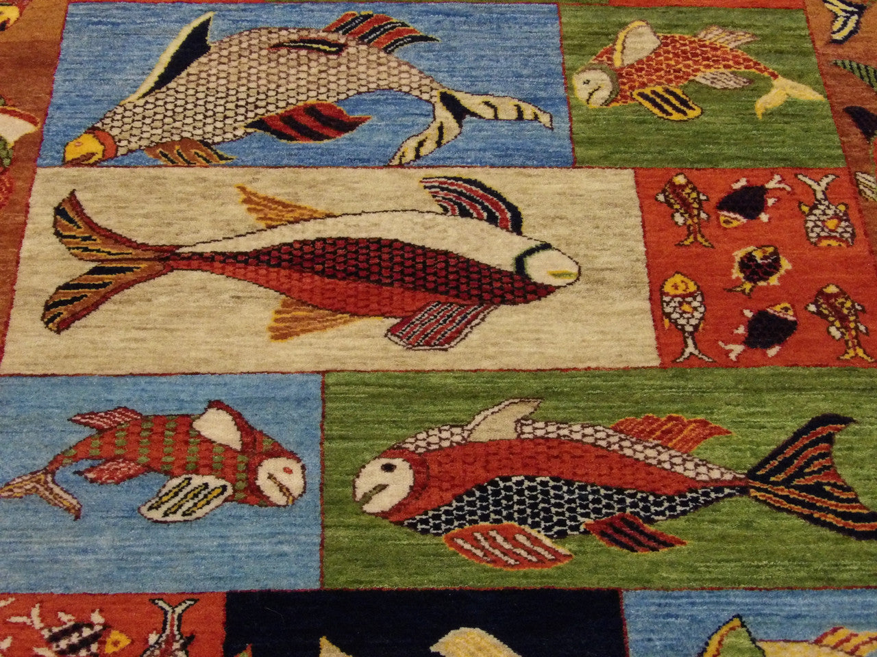 Back of coastal hand-knotted rug