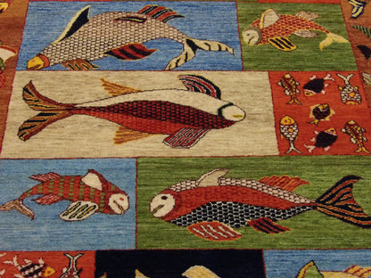 Back of coastal hand-knotted rug