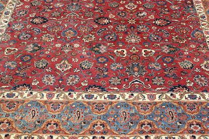 Blue & Pink Traditional Fine Bidjar rug in room setting
