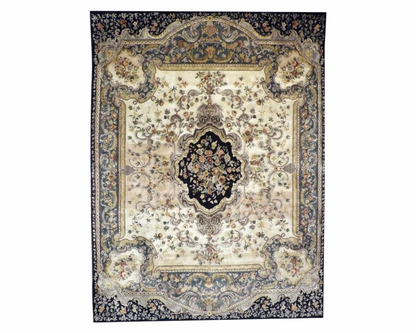 Abusson Traditional hand-knotted wool rug in Black, 8'10" x 11'10", SKU con1