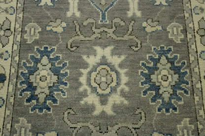 Back of Oushak Chobi hand-knotted rug
