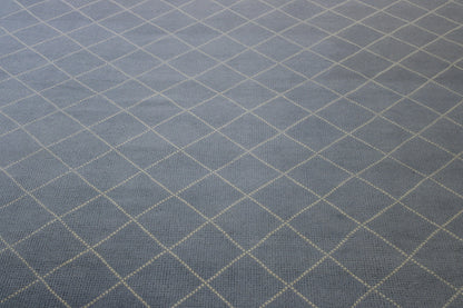 Close-up of wool pile, Blue & White rug