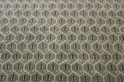Oushak Silverwash Paisley Design rug corner detail