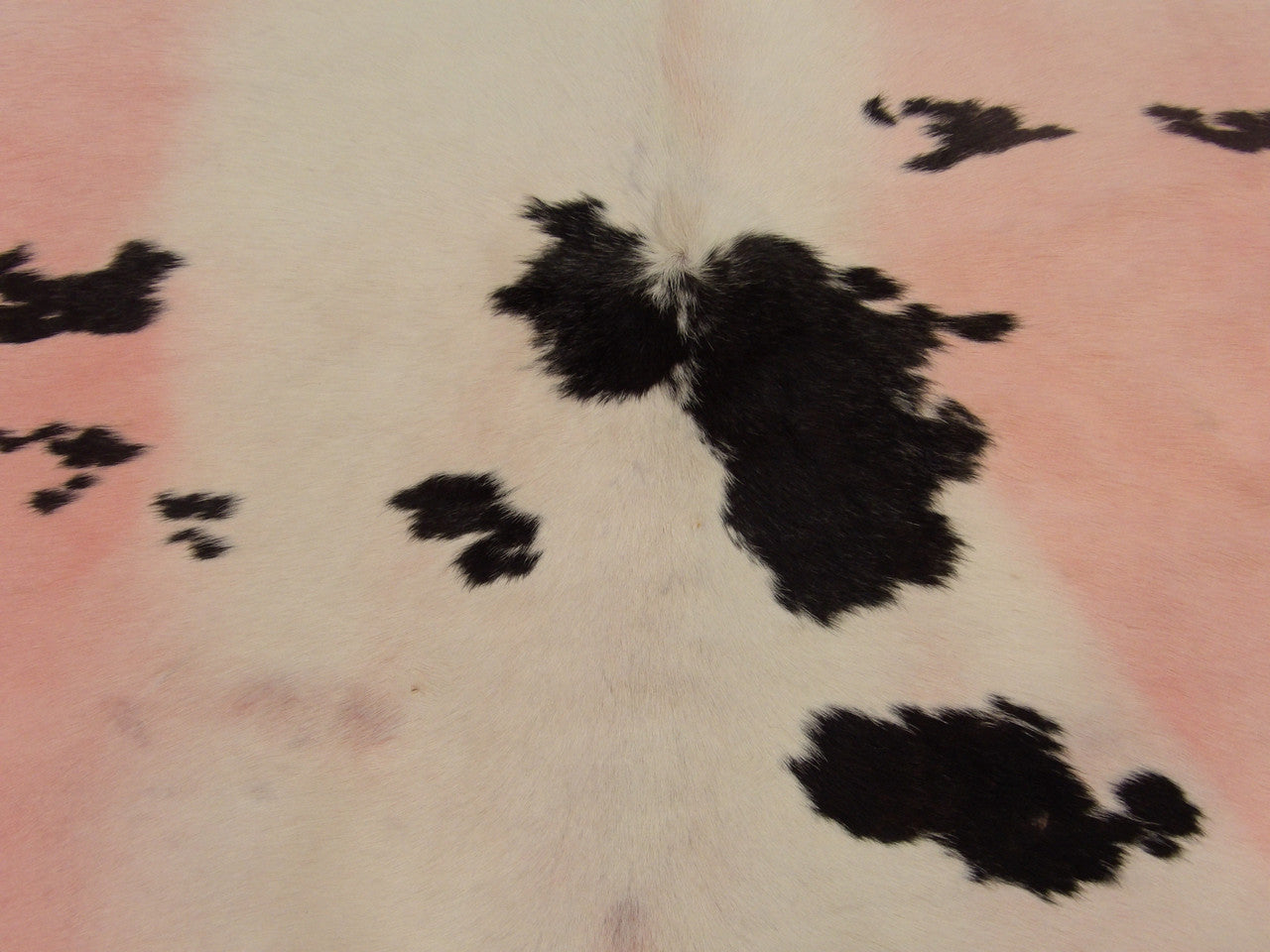 Cowhide rug edge detail, pink