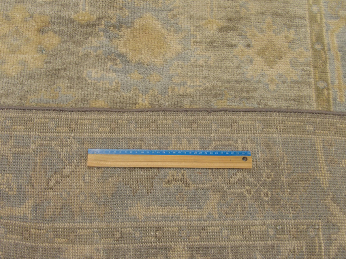Blue & Gray Turk Oushak Wash rug in room setting