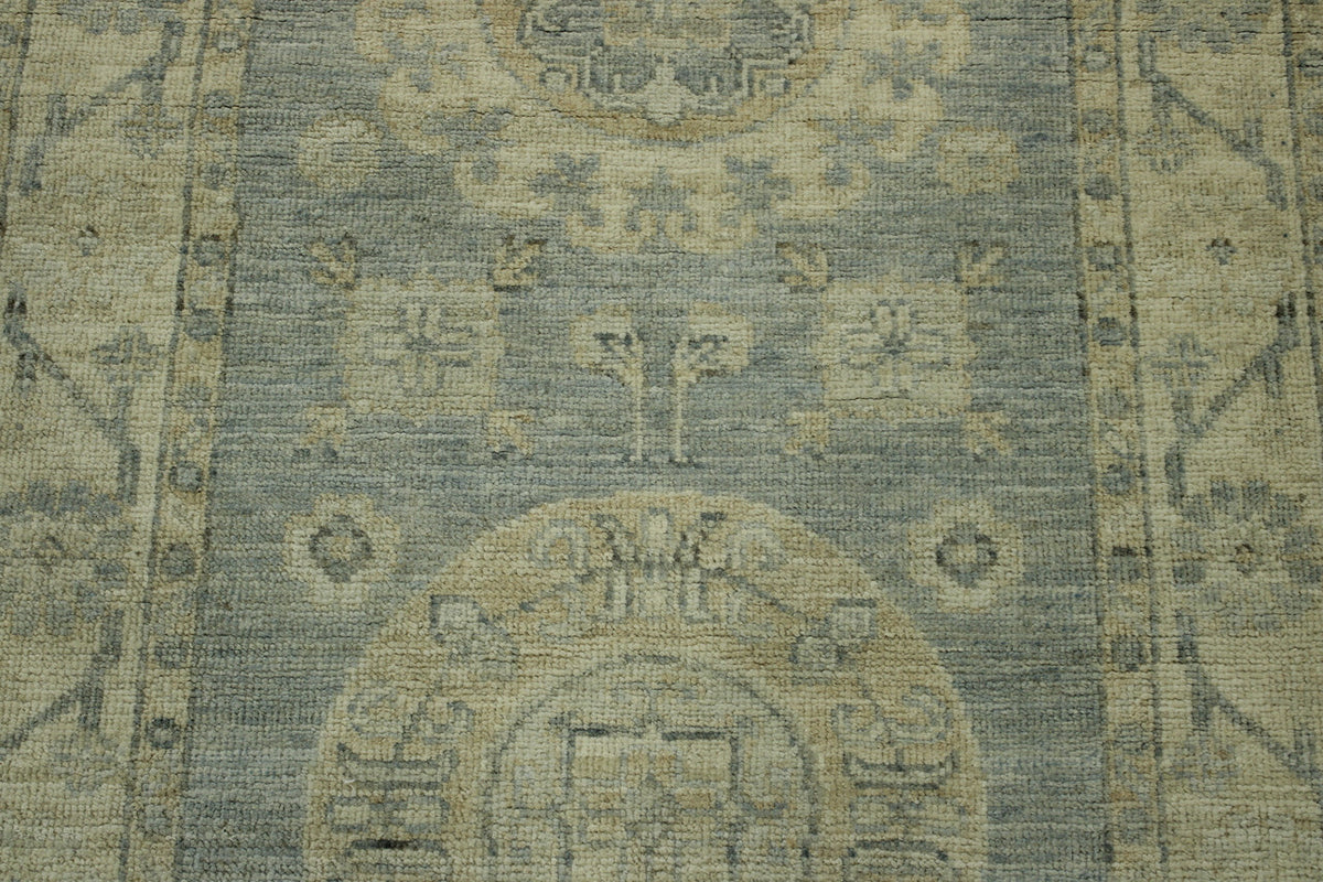 Blue Oushak Wash Chobi rug in room setting