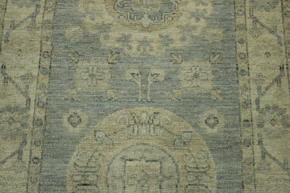 Blue Oushak Wash Chobi rug in room setting