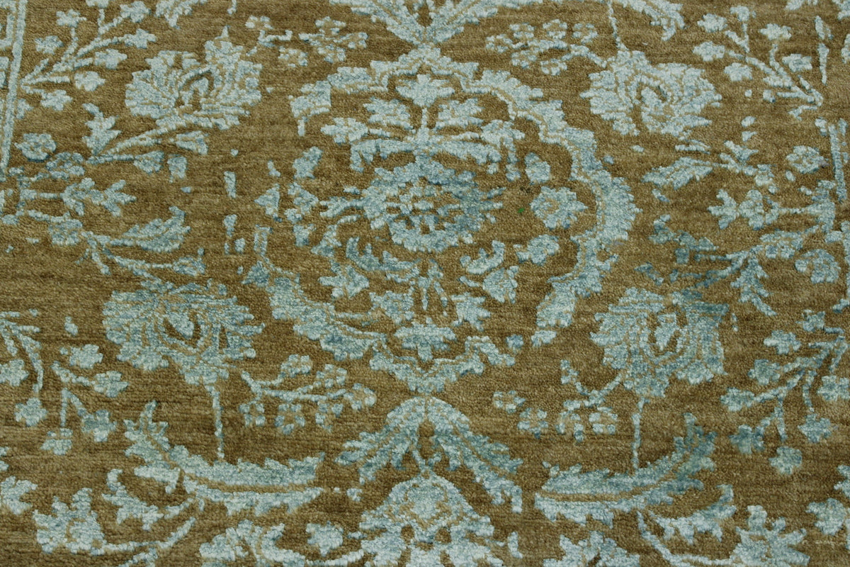 Back of Transitional Abstract Broken Design hand-knotted rug