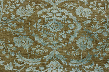 Back of Transitional Abstract Broken Design hand-knotted rug