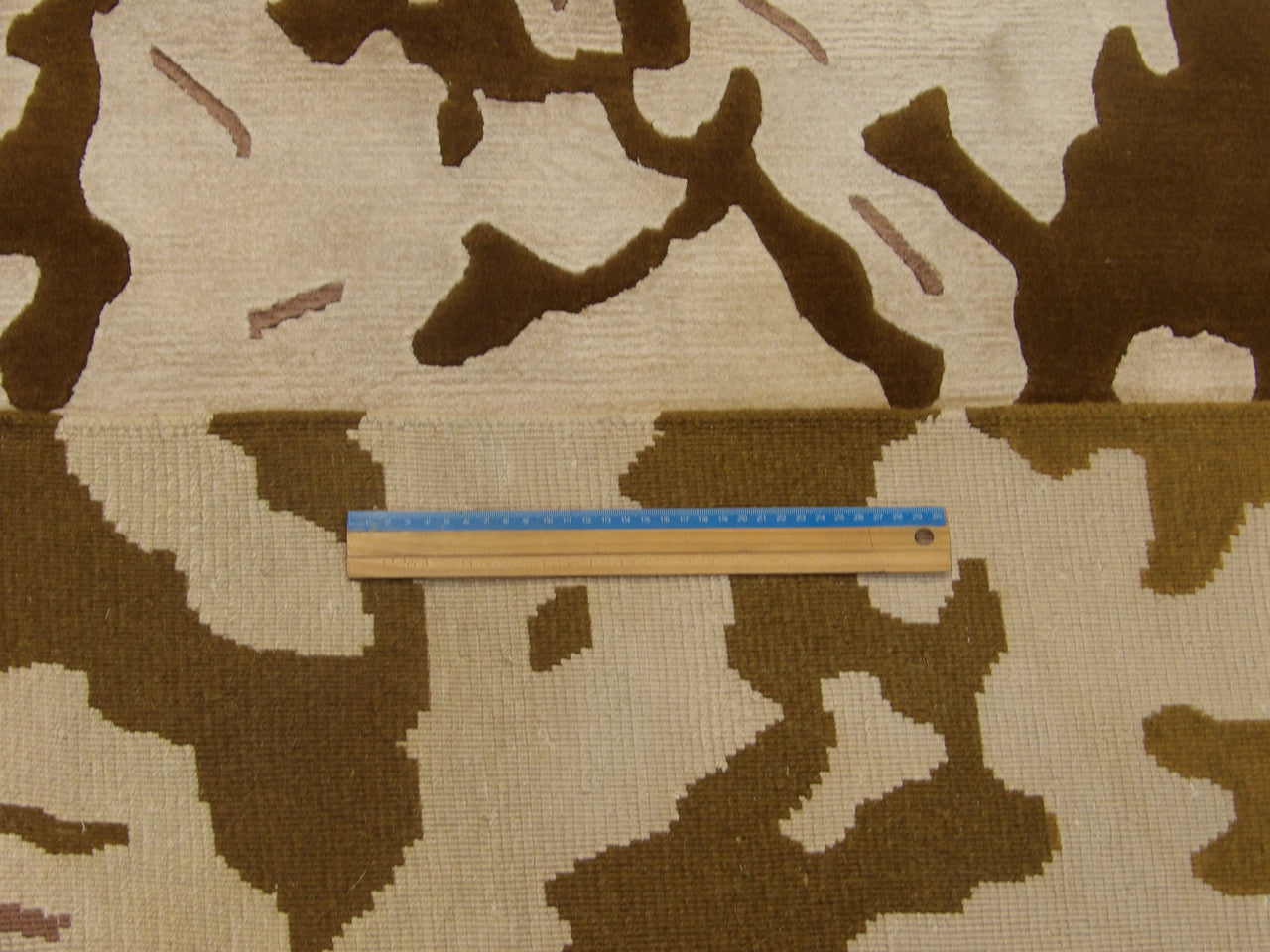 Brown & Beige Transitional Silky Broken Abstract Design rug in room setting
