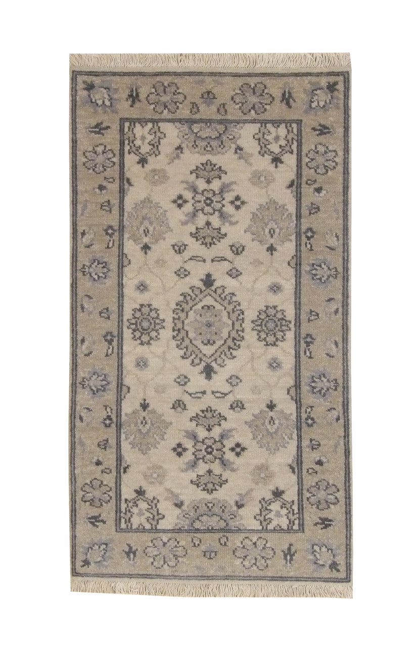 Oushak Wash Ziegler Design hand-knotted wool rug in Beige, full view