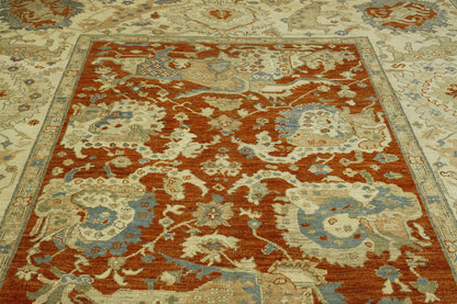 Rust Tribal Vegetable Dye Mamluk rug in room setting