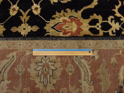 Antique hand-knotted wool rug in Black, 8'0" x 9'7", SKU w943