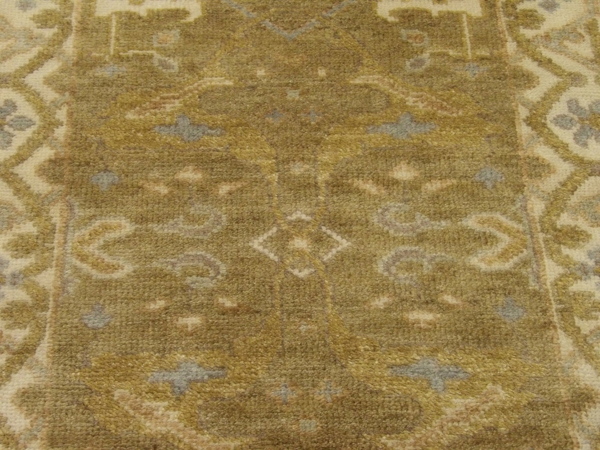 Back of Wash Turk Oushak hand-knotted rug