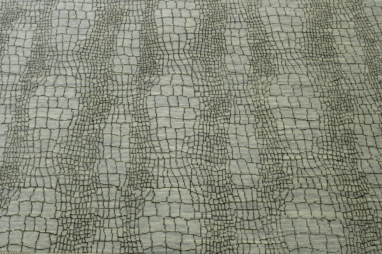 Brown & Gray Modern Eggshell Design rug in room setting