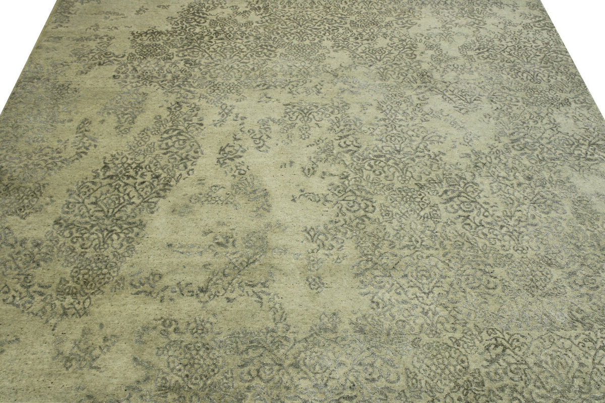 Back of Modern Abstract Broken Design hand-knotted rug