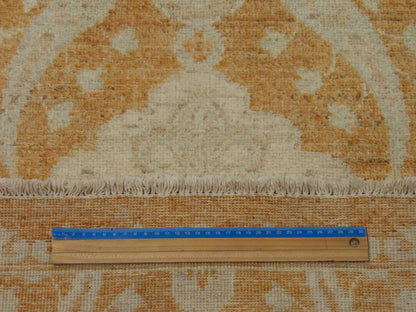 Beige & Rust Oushak Chobi Wash Natural Dye rug in room setting