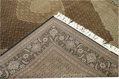 Traditional Mahi Tabriz pattern detail