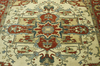 Full view of Tribal Heriz rug