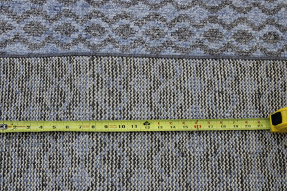 Back of Modern Distressed Moroccan Design hand-knotted rug