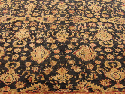 Back of Jaipur Kashan hand-knotted rug