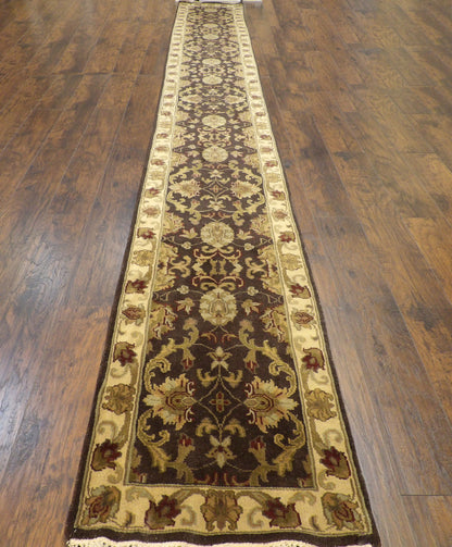 Close-up of wool pile, Brown & Beige rug