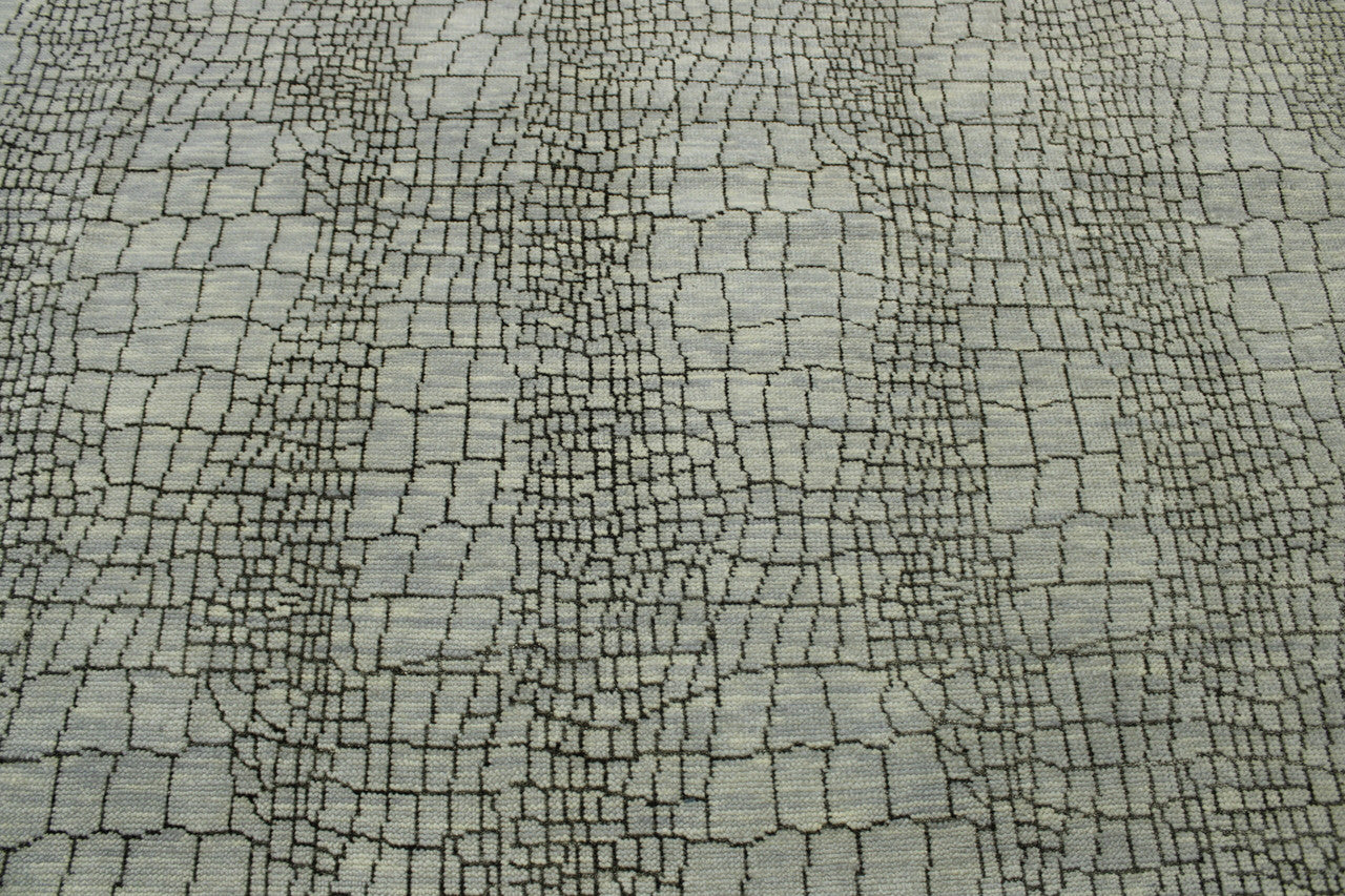 Close-up of wool pile, Gray & Beige rug