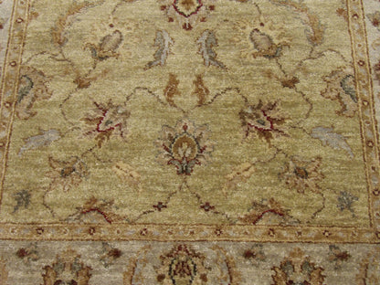 Wool texture close-up, green and gray Chobie rug