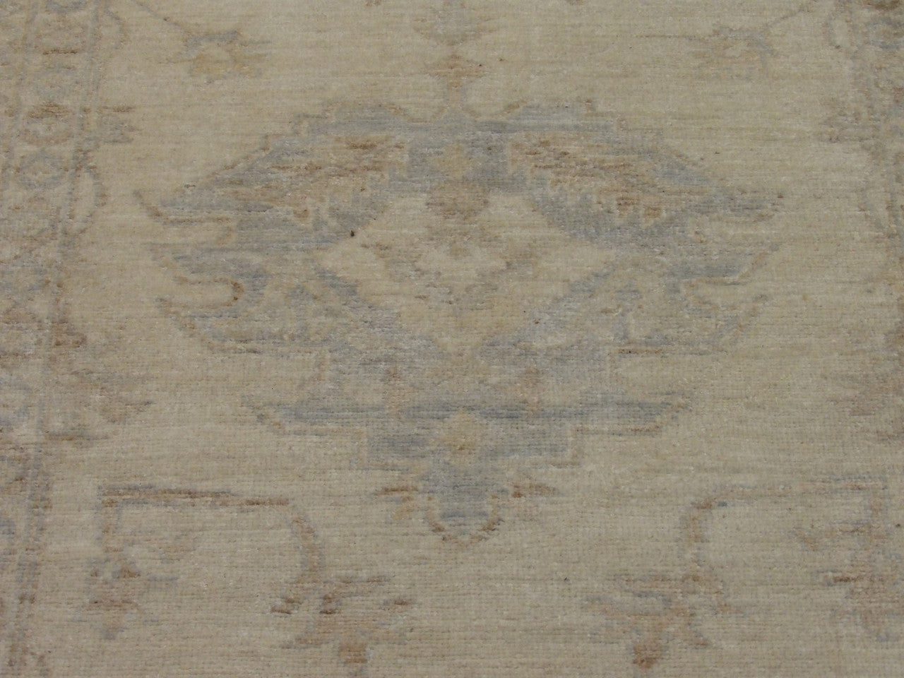 Back of Oushak Chobi Natural Dye hand-knotted rug