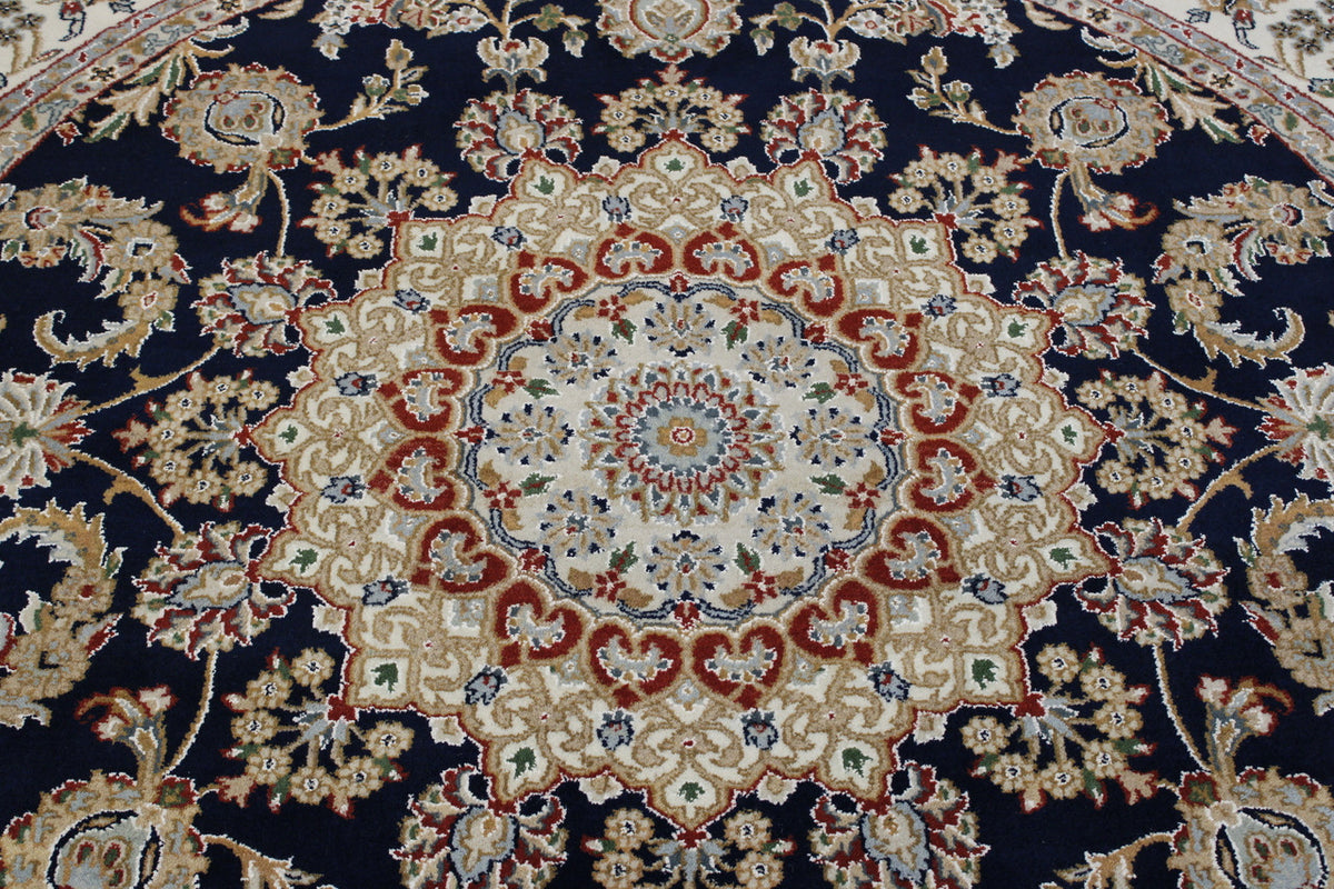 Traditional Indo Nain rug corner detail