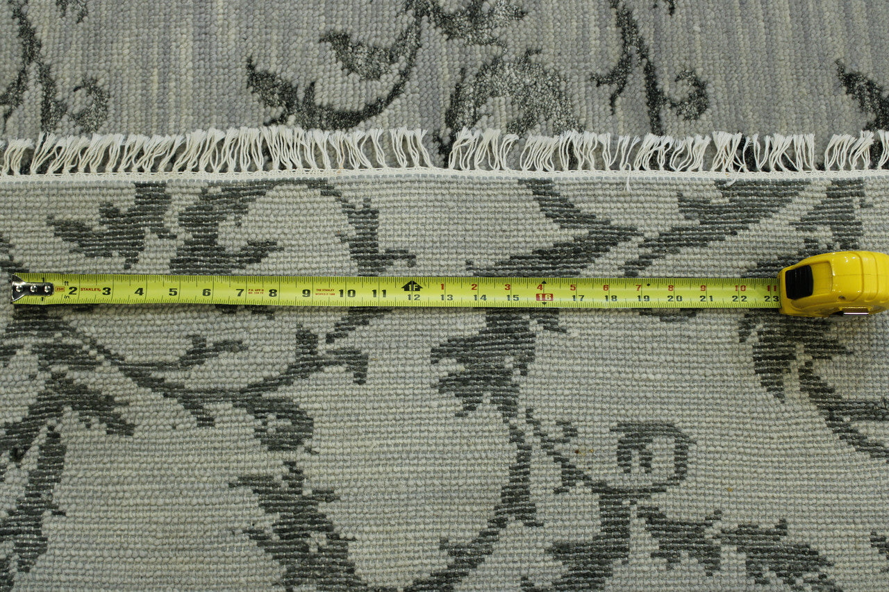 Green & Gray Transitional Floral Design rug in room setting