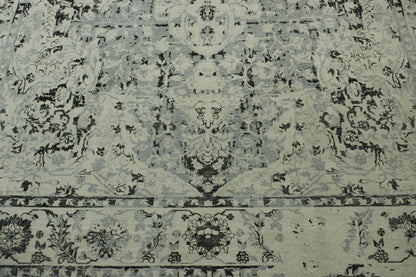 Blue 9'1" x 14'5" Transitional Grass Design Hand knotted Wool Rug - Sku: w2069