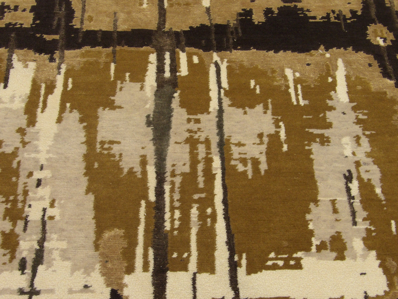 Back of transitional hand-knotted rug