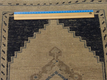 Full view of antique Turkish Yastik hand-knotted rug
