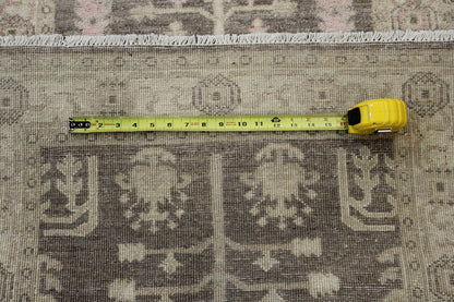 Back of Oushak Chobi hand-knotted rug