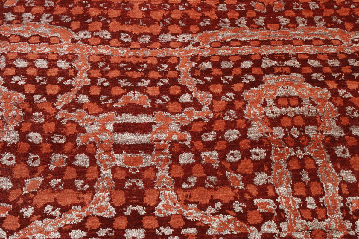 Modern Ikat Design rug border detail