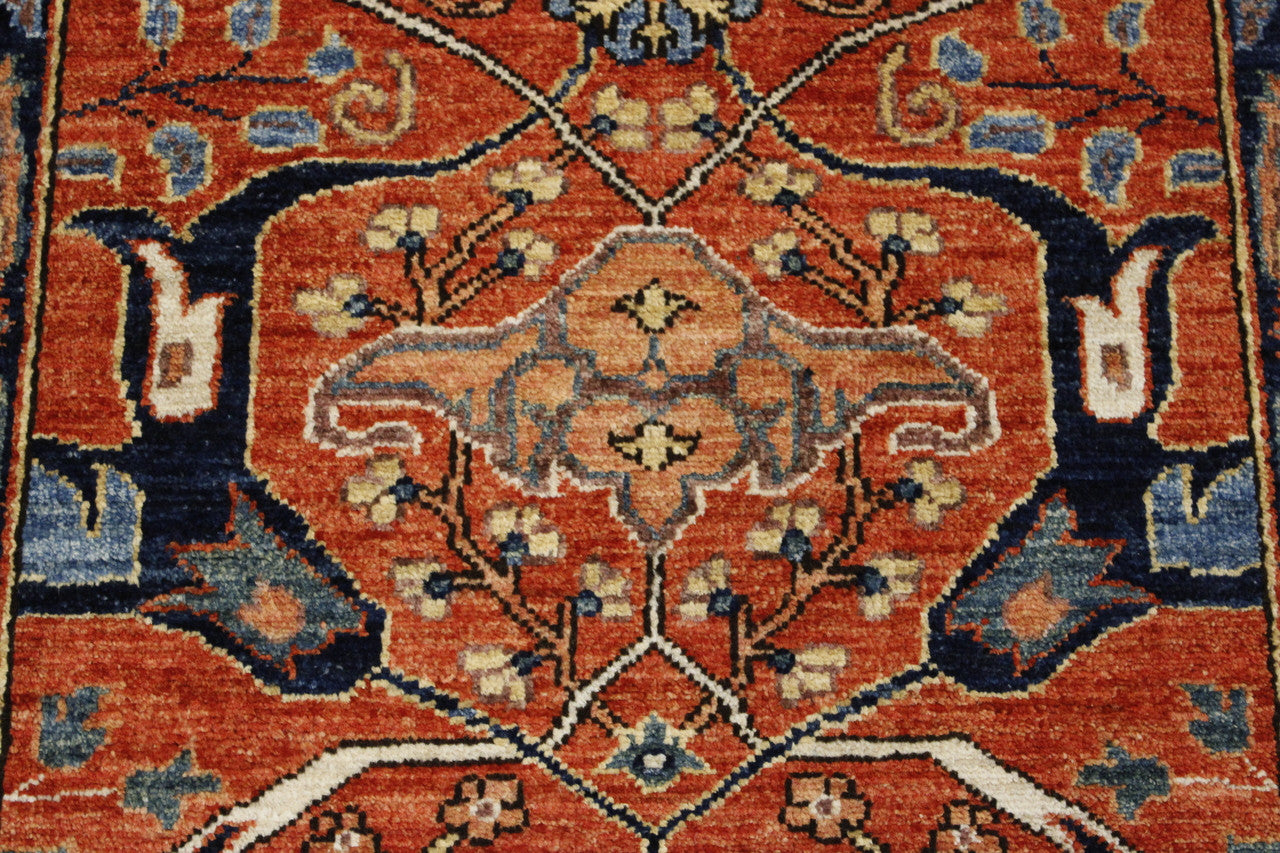 Tribal Fine Sherapi rug corner detail