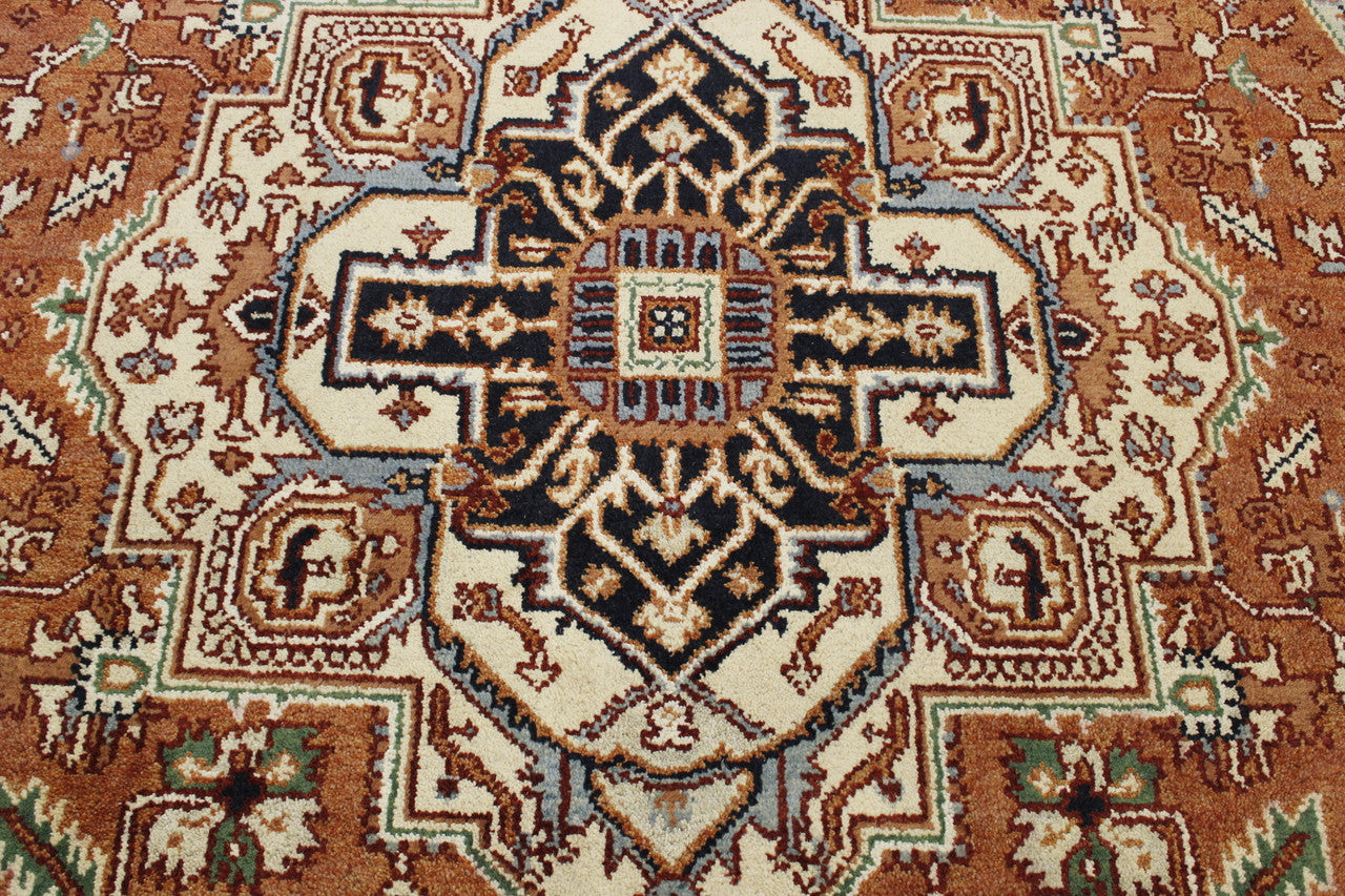 Tribal Indo Heriz pattern detail